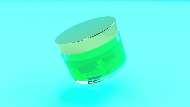 Glass jar Skin care able to loop seamless 4k