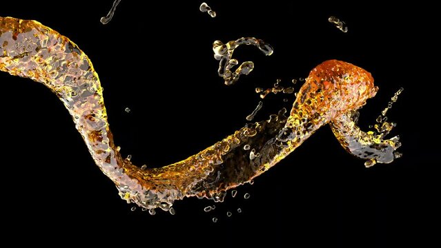 Yellow jet beer Abstract liquid on transparent 
