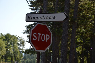 Stop road sign 