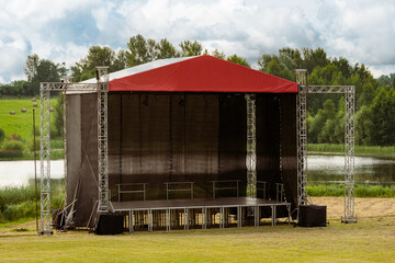 Stage for concert or show on the city park