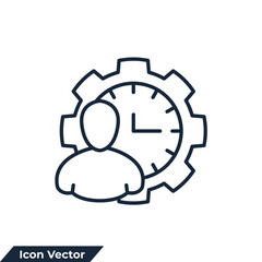 person hour icon logo vector illustration. Time Management symbol template for graphic and web design collection