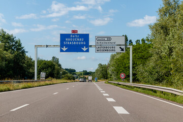 Autobahn A 35 in Frankreich, Abfahrt Lauterbourg