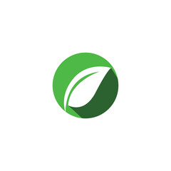 Natural green leaf logo. With an illustration logo design in a modern style. A logo for health and care.