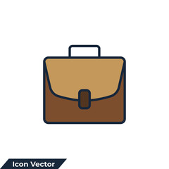 briefcase icon logo vector illustration. suitcase symbol template for graphic and web design collection
