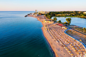 Neptun, Romania. Aerial view of the summer resort on the Romanian Black Sea.
