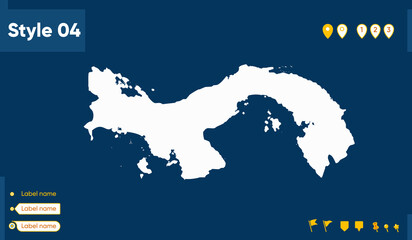 Obraz premium Panama - map isolated on blue background. Outline map. Vector map.