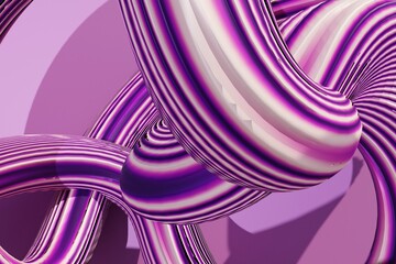 Abstract 3D curve wave background in pink color. Creative decoration background. 3d background