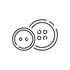 Fashion Atelier And Sewing Linear Vector Icon. Atelier, Tailor Shop Thin Line Contour Symbols Pack. Needlework, Dressmaking Studio. Stitching Equipment Outline. Shirt button