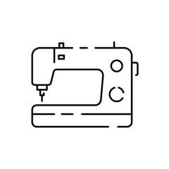 Fashion Atelier And Sewing Linear Vector Icon. Atelier, Tailor Shop Thin Line Contour Symbols Pack. Needlework, Dressmaking Studio. Stitching Equipment Outline. Sewing machine