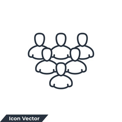 Fototapeta na wymiar team icon logo vector illustration. User group network symbol template for graphic and web design collection