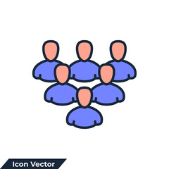 team icon logo vector illustration. User group network symbol template for graphic and web design collection