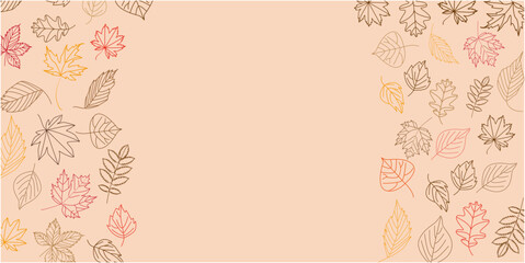 Autumn leaves decoration background elements. colorful autumn leaves graphics. Autumnal graphic background. Vector illustration.