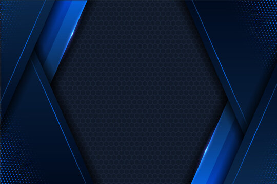 Modern Premium Abstract Elegant Overlap Blue Background