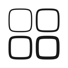 Squircle Stroke Rounded Square Icon Set