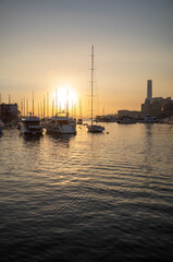 sunset in the harbor