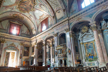 Fototapeta na wymiar Basilica of Santa Maria Assunta and San Giovanni Battista in Clusone 