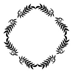 leaves circle frame
