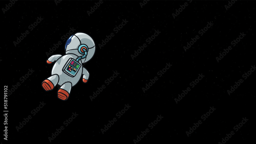 Canvas Prints slowly floating astronaut in a deep space