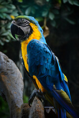 blue and yellow macaw