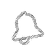 Bell grey sketch vector icon. Vector pictogram for infographic, web design