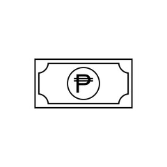 Philippines Currency Icon Symbol, PHP, Peso Money Paper. Vector Illustration