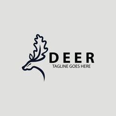 Deer logo design template. Vector illustration