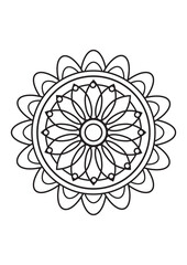 Mandala Printable Coloring Pages Illustration