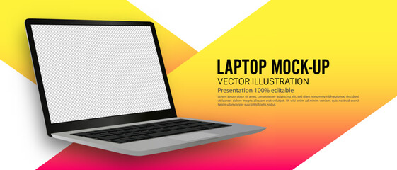 Laptop mockup layout presentation, Vector illustration - 518795904