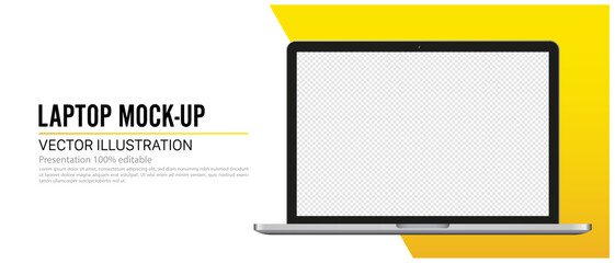 Laptop Computer layout mockup for advertising presentation, Vector illustration