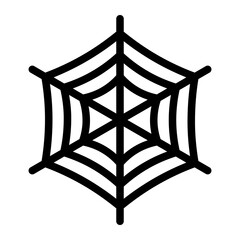 Spooky cobweb outline icon. Scary spider web line sign. Editable stroke. 64x64 Pixel Perfect. Vector graphics