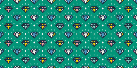Diamonds illustration background. Seamless pattern. Vector. ダイヤモンドのイラストパターン