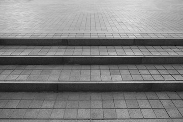 Fototapeta premium Black and white walkway stairs outdoor and background photo