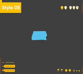 Obraz premium Federal District, Brazil - map isolated on gray background. Outline map. Vector illustration.