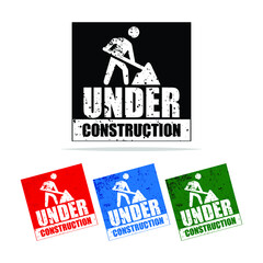 Under Construction Vector Icon or Symbol. Vector Illustration