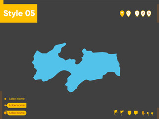 Paraiba, Brazil - map isolated on gray background. Outline map. Vector illustration.