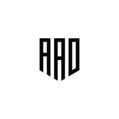abstract letter aao logo design. initials aao logo