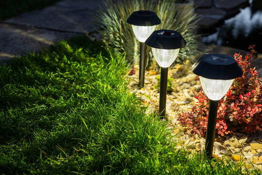 Solar powered flashlights. garden lighting