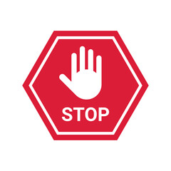 Stop sign vector isolated on white background