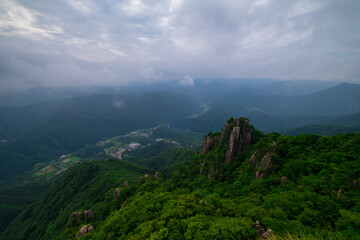 Scenic view of mountains against sky