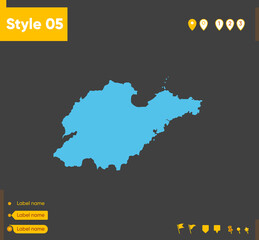 Obraz premium Shandong, China - map isolated on gray background. Outline map. Vector illustration.