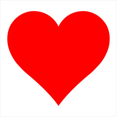 Red heart icon. Flat graphic design. Symbol on white background. Vector illustration. EPS10.
