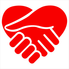Heart hand icon. Flat graphic design. Symbol on white background. Vector illustration. EPS10.