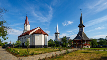 Fototapeta na wymiar The churches of Oncesti in Maramures Romania