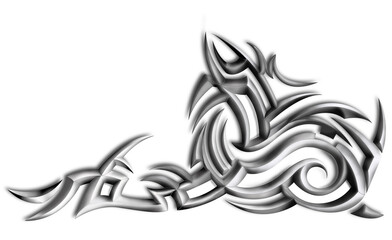 Tribal Tattoo Black and white on white background