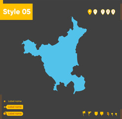 Haryana, India - map isolated on gray background. Outline map. Vector illustration.