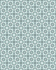 Seamless vector pattern with a white geometric mandala pattern on a light background. Lace template for packaging,printing,textiles,web design,wallpaper