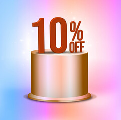 10 percent off colorful lighting background