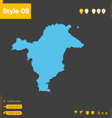 Obraz premium East Kalimantan, Indonesia - map isolated on gray background. Outline map. Vector illustration.