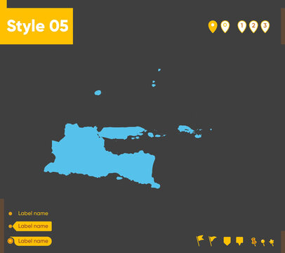 East Java, Indonesia - map isolated on gray background. Outline map. Vector illustration.