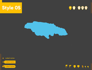 Obraz premium Jamaica - map isolated on gray background. Outline map. Vector illustration.